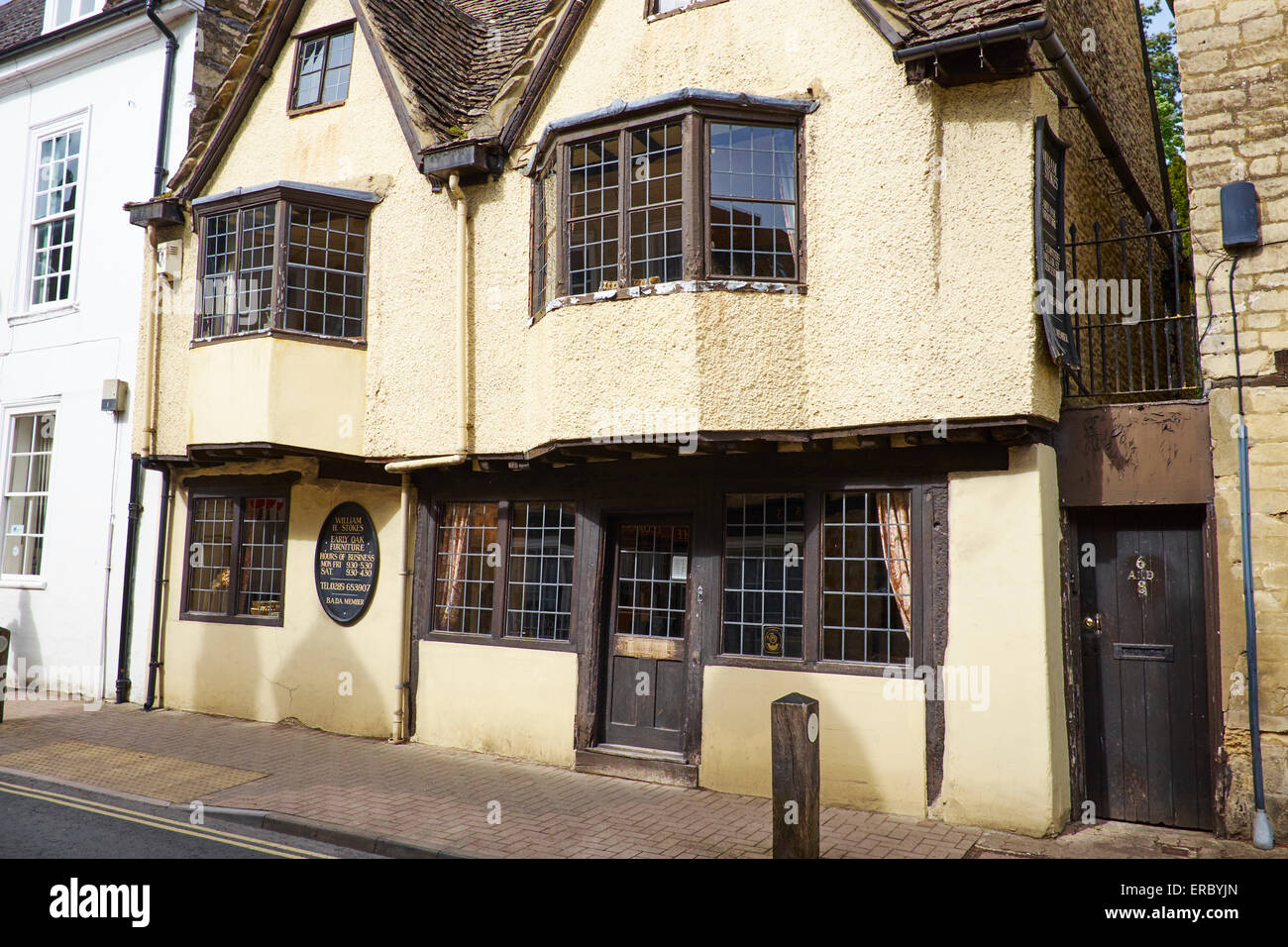 16. Jahrhundert Dachlatte und Putz Gebäude bekannt als Dollar-Straße Haus, Dollar Street Cirencester Gloucestershire UK Stockfoto