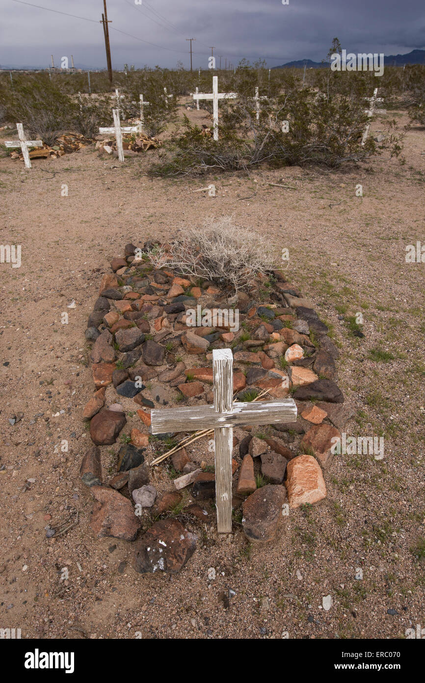 Daggett Pioneer Cemetery, Daggett, Kalifornien, Vereinigte Staaten von Amerika Stockfoto