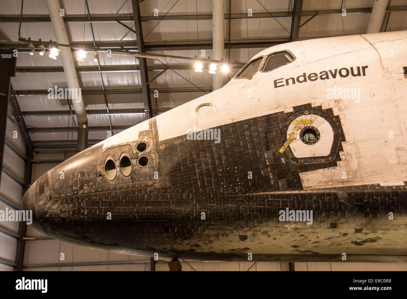 Die Nase des Space Shuttle Endeavour, California Science Museum, Los Angeles, Kalifornien. Stockfoto