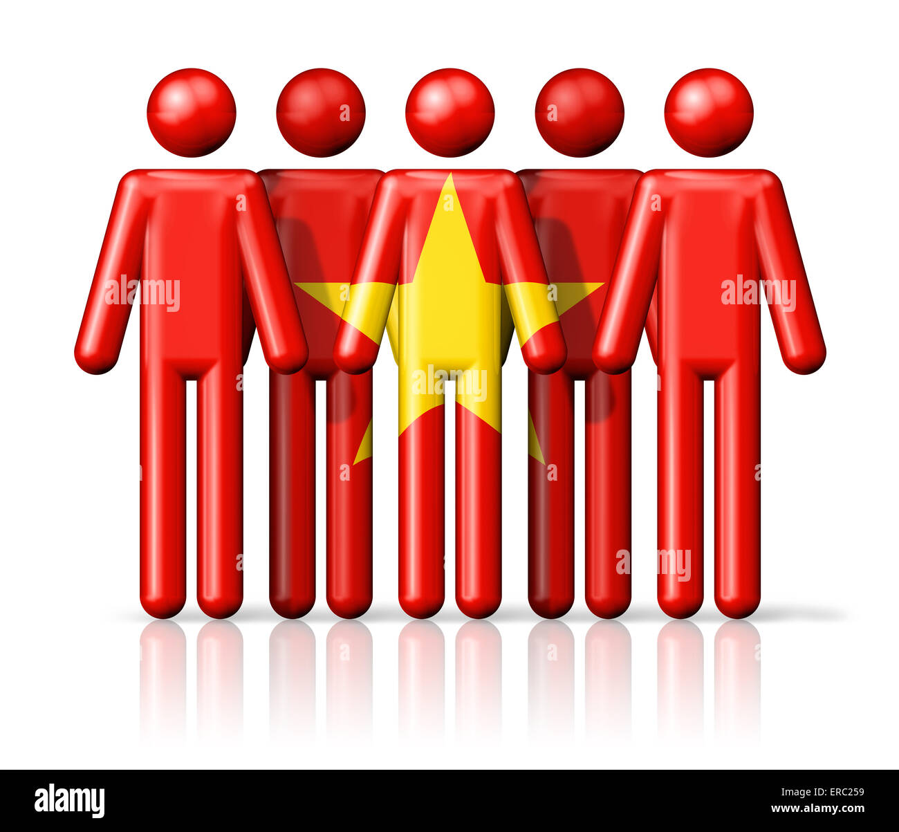 Flagge Vietnams auf Strichmännchen - nationalen und sozialen Gemeinschaft Symbol 3D-Symbol Stockfoto