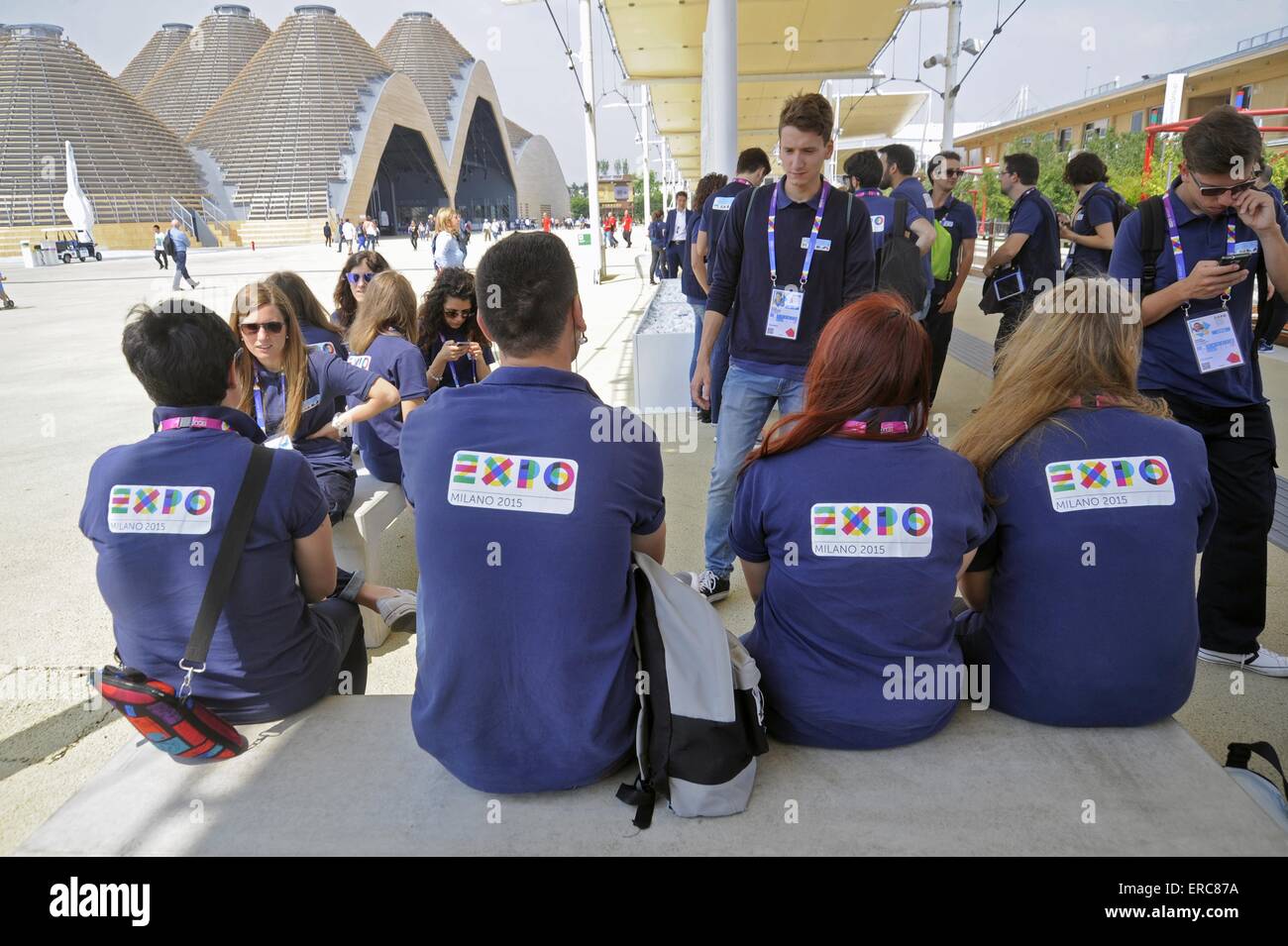 Mailand (Italien), World Ausstellung Expo 2015, junge Arbeitnehmer Stockfoto