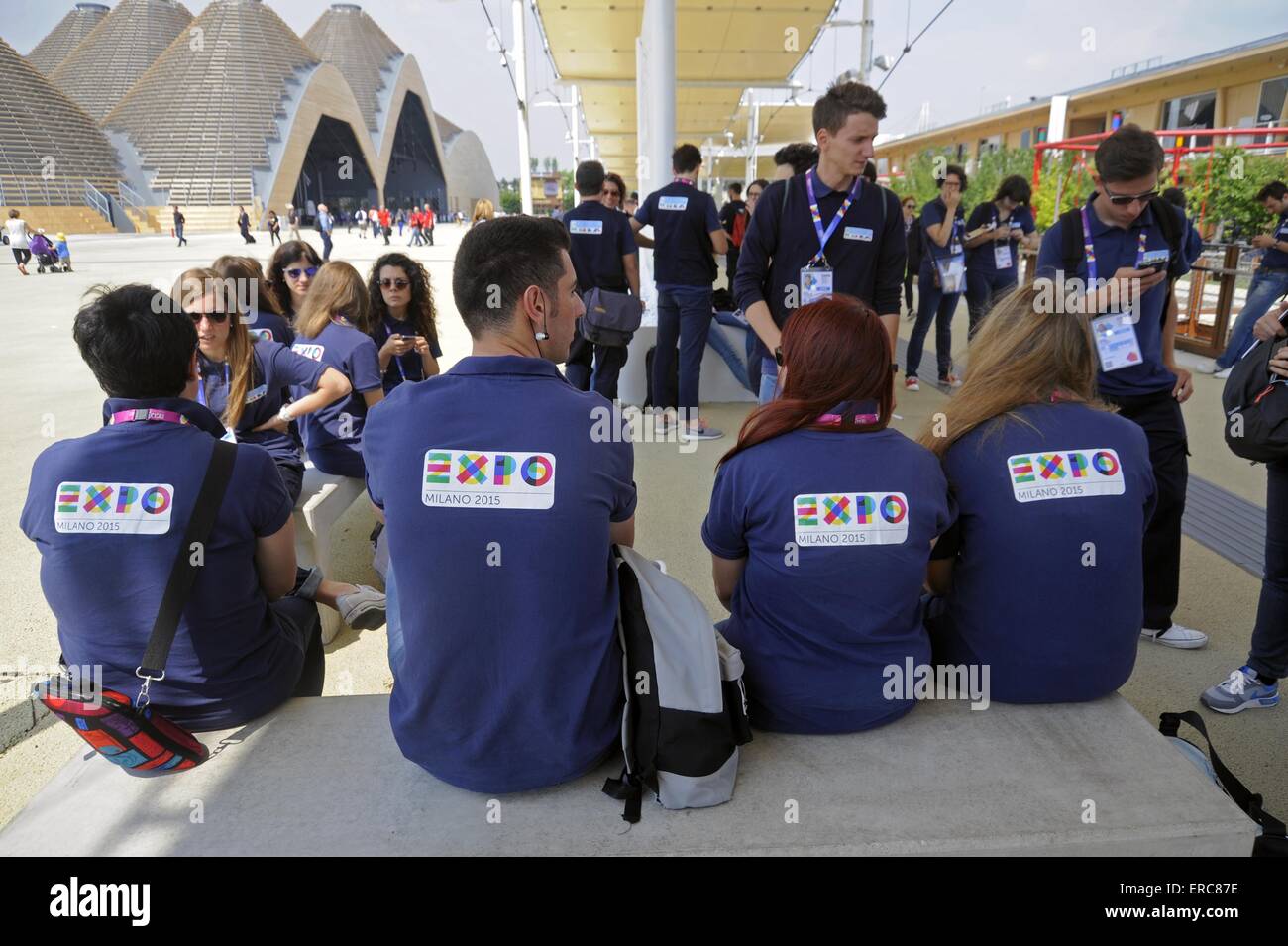 Mailand (Italien), World Ausstellung Expo 2015, junge Arbeitnehmer Stockfoto