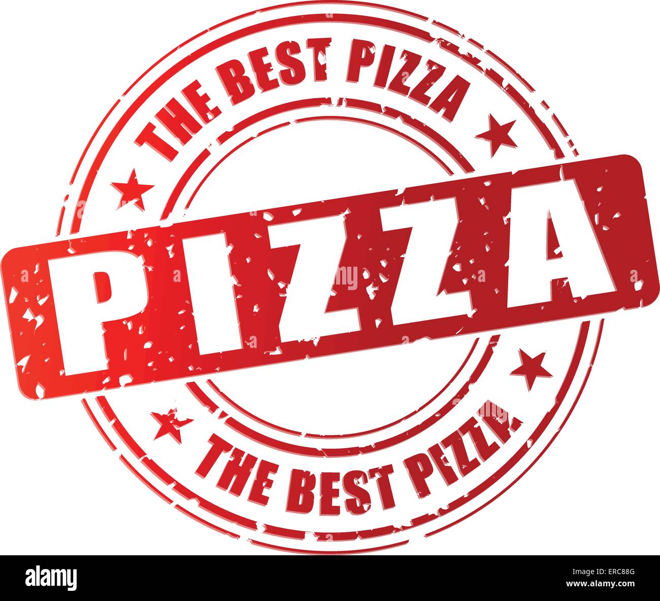 Vektor-Illustration der besten Pizza rote Stempel Stock Vektor