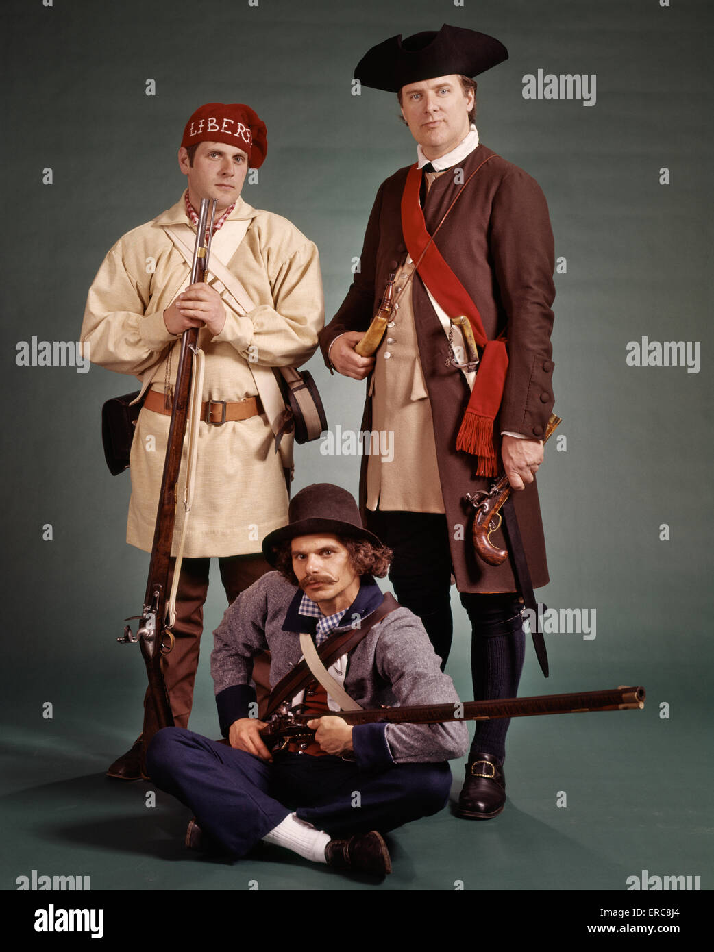 1700S 1776 KOLONIALEN MILIZEN VON DER AMERIKANISCHEN REVOLUTION KRIEG VON UNABHÄNGIGKEIT Stockfoto