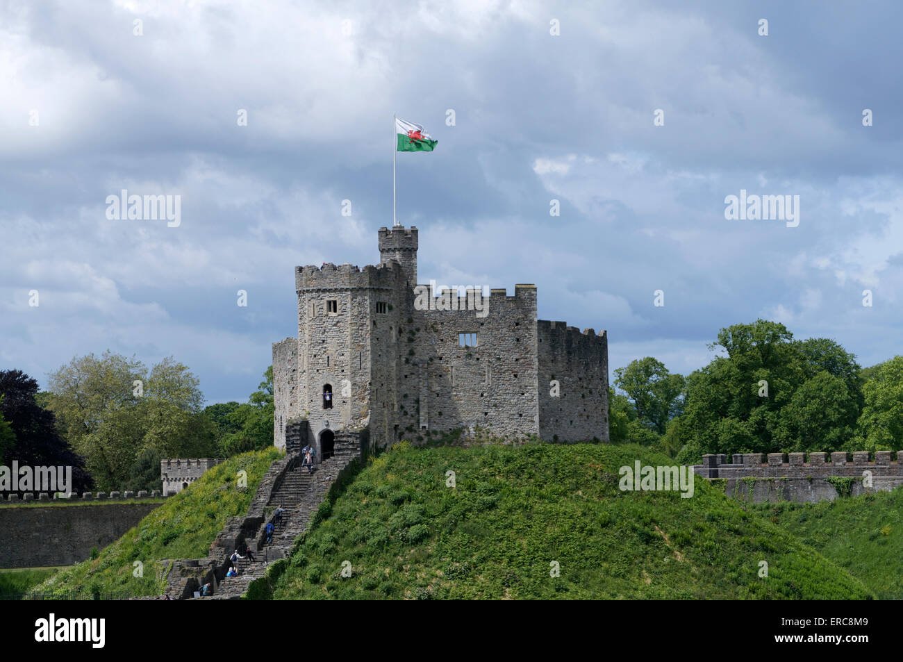 Norman halten, Schloss von Cardiff, Cardiff, Glamorgan, Wales, UK. Stockfoto