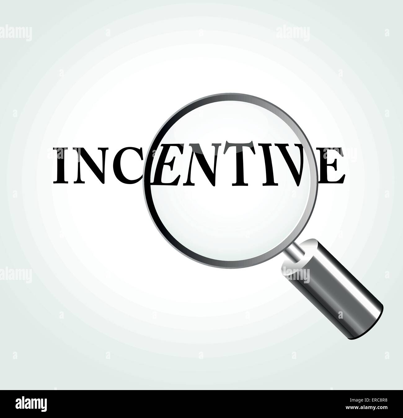Vektor-Illustration von Incentive-Konzept mit Lupe Stock Vektor