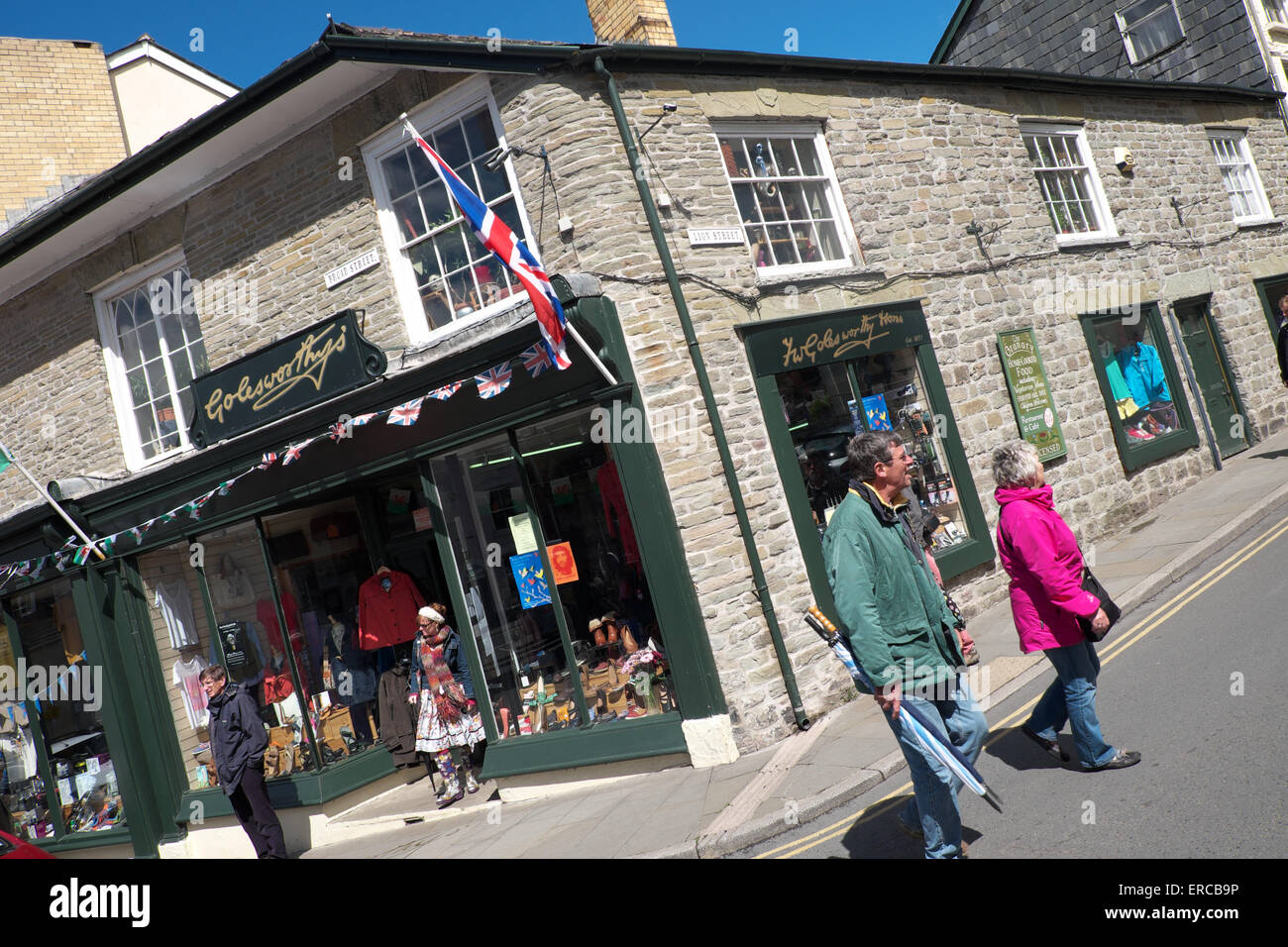 Heu auf Wye Wales im Golesworthy-Shop im Stadtzentrum von Heu UK Stockfoto