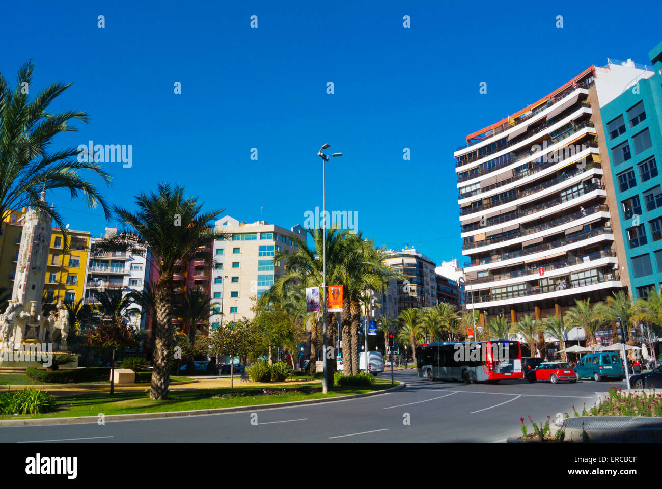 Plaza de Los Luceros, Alacant, Alicante, Costa Blanca, Spanien Stockfoto