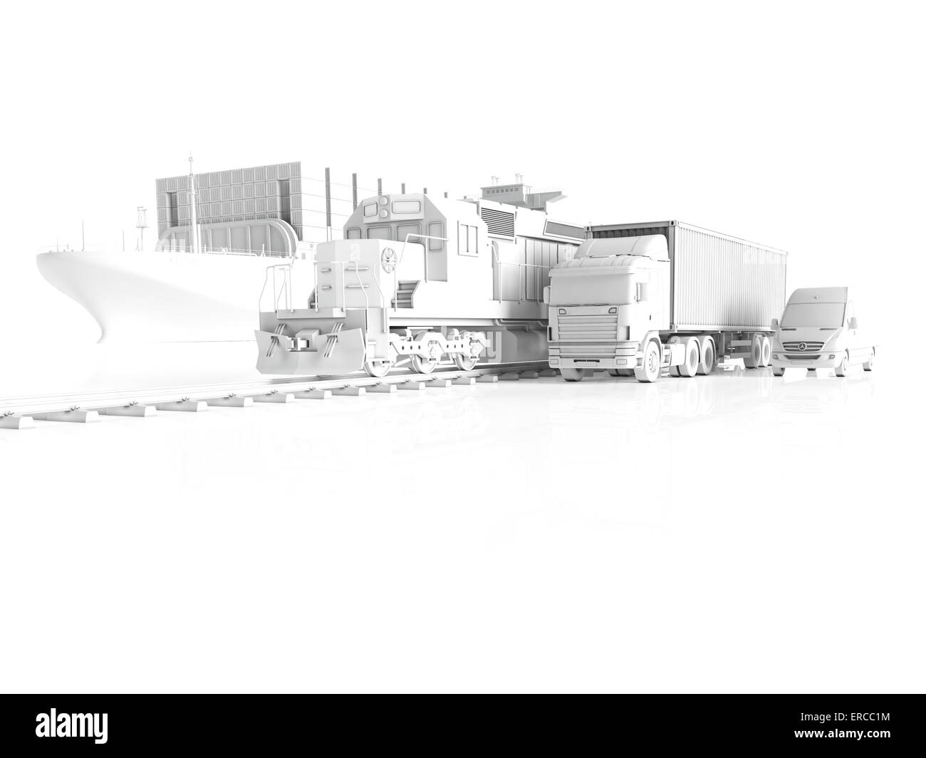 Logistikkonzept. 3D-Rendering Stockfoto