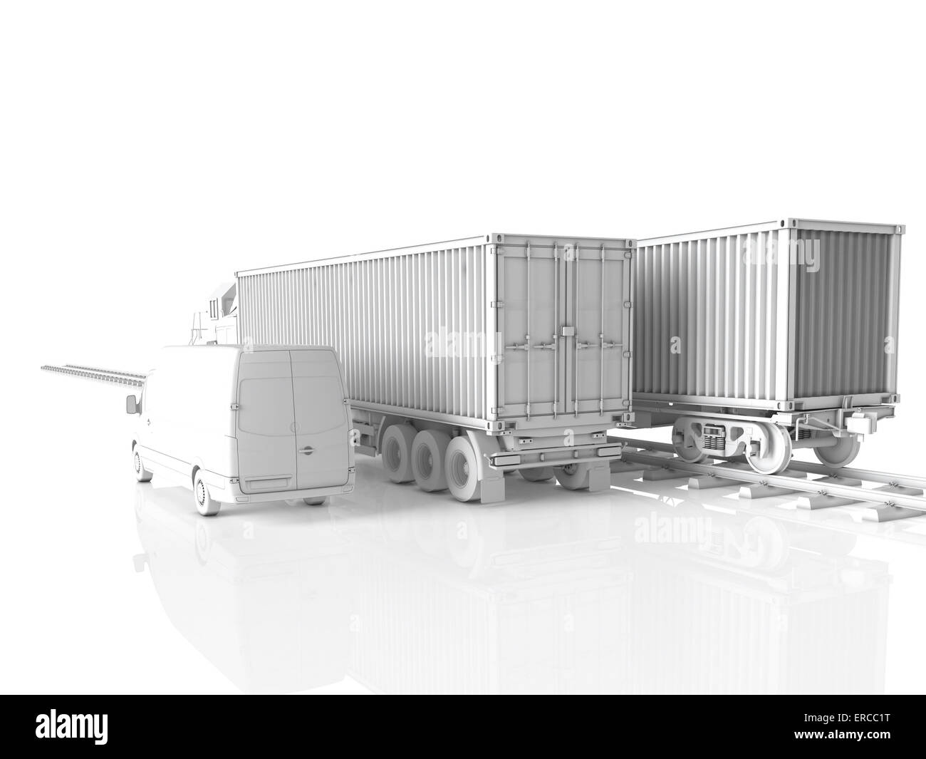 Logistikkonzept. 3D-Rendering Stockfoto