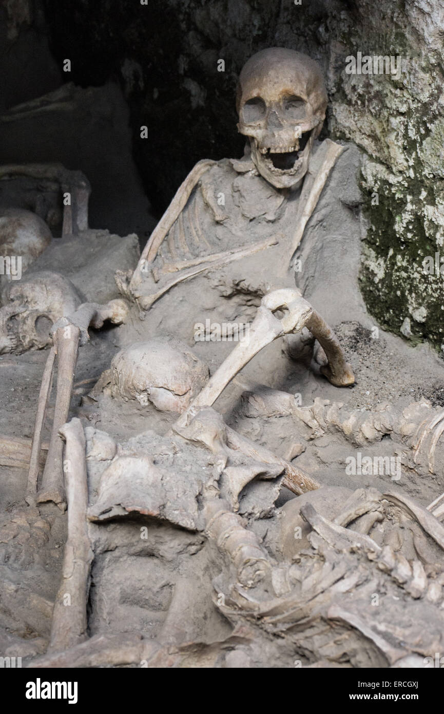 Opfer von dem ersten Jahrhundert n. Chr. Ausbruch des Vesuv in der Nähe von Herculaneum, Italien Stockfoto