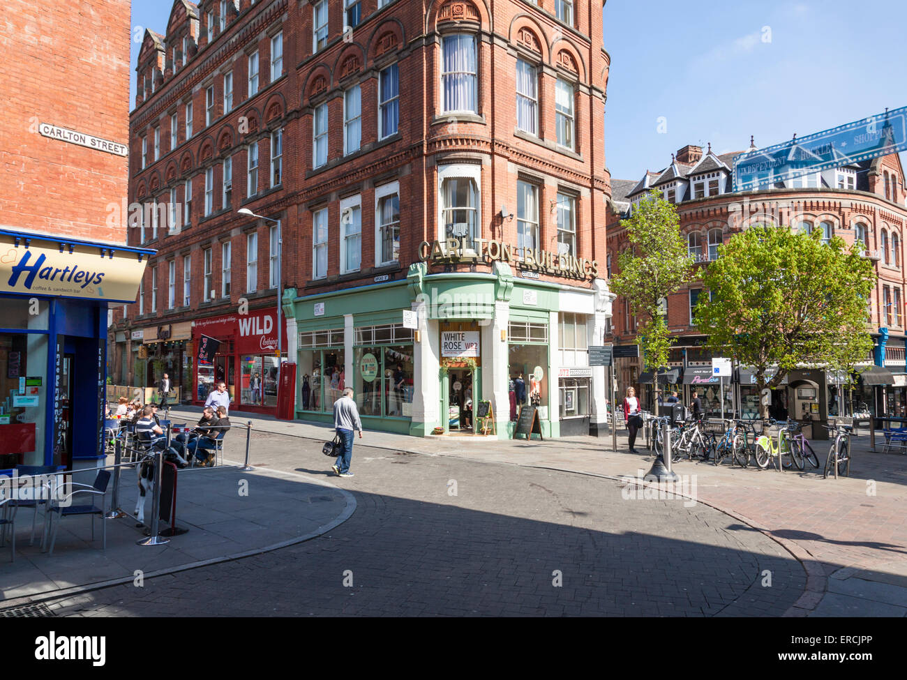 Geschäften und Cafés in der kreativen Quarter, Hockley, Nottingham, England, Großbritannien Stockfoto