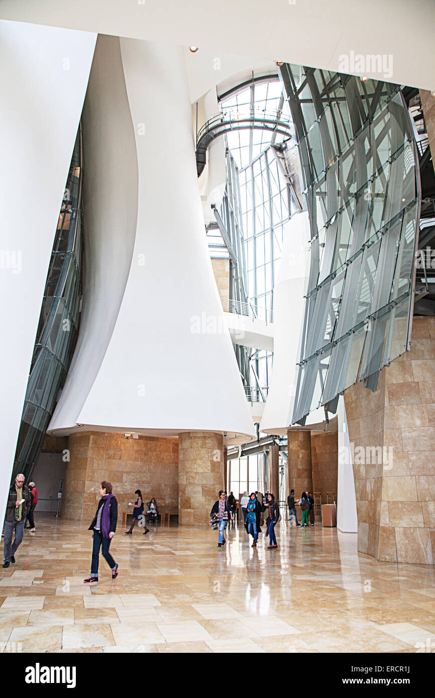 Interior Guggenheim Museum, Bilbao Stockfoto