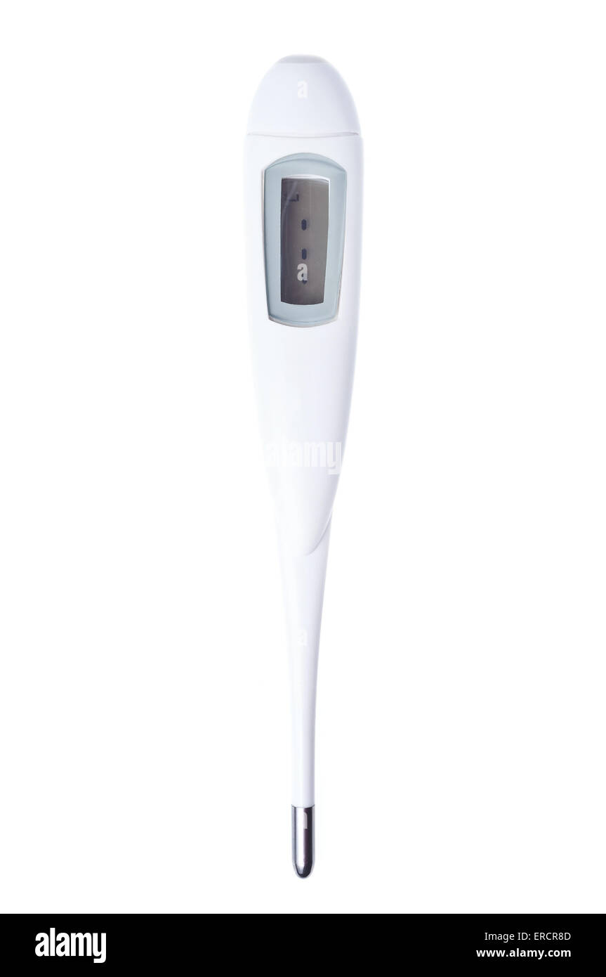 Digital-Thermometer isoliert auf weißem Hintergrund Stockfoto