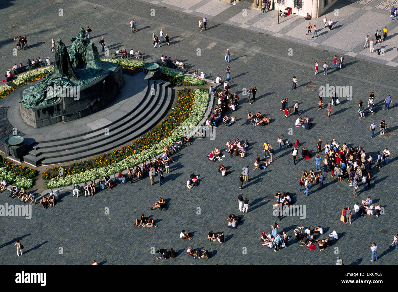 Tschechische Republik, Prag, Altstädter Ring, Staromestske Namesti, Jan Hus Memorial Stockfoto