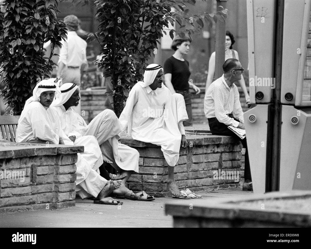 Arabische Community in South Kensington, London. 28. Juni 1976. Stockfoto