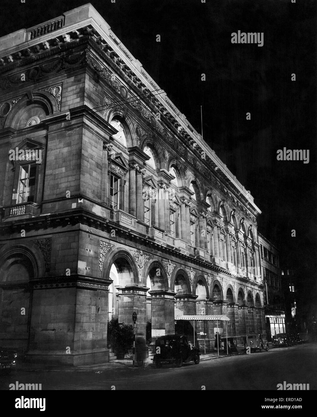 Außenansicht der Gebäude in Peter Street, Manchester Freihandel Hall. Ca. 1959. Stockfoto