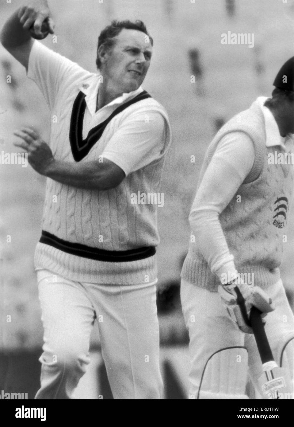 Jack Simmons, Lancashire und Tasmanien-Cricket-Spieler. Ca. 1987. Stockfoto