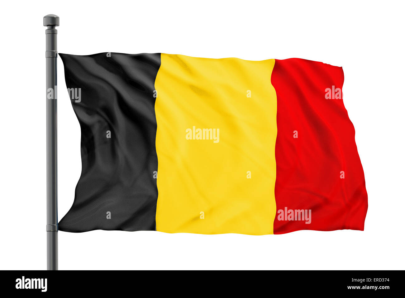 Belgien-Flagge isoliert auf weißem Hintergrund Stockfoto
