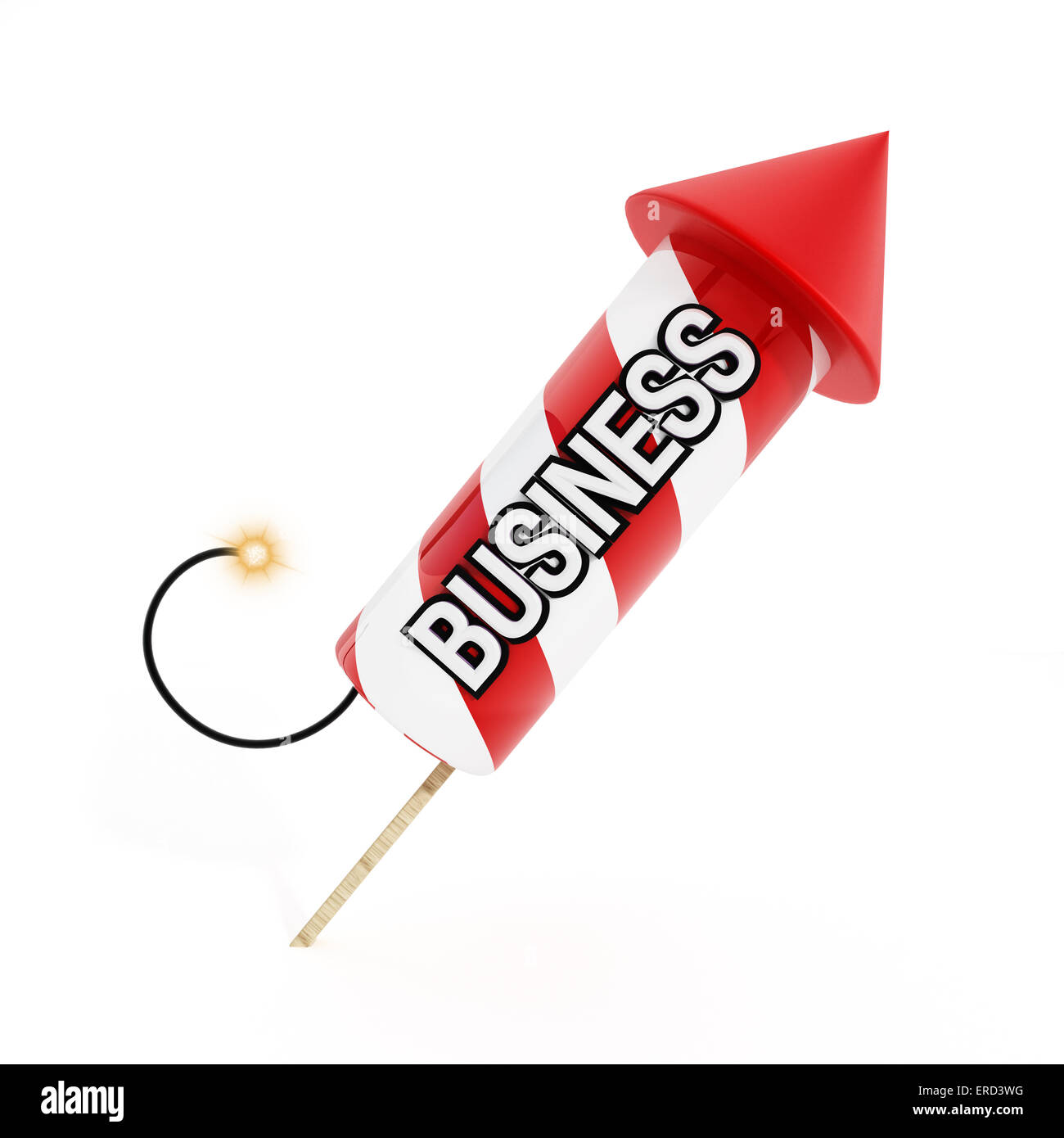 Business-Text auf der Rakete zu fliegen Stockfoto