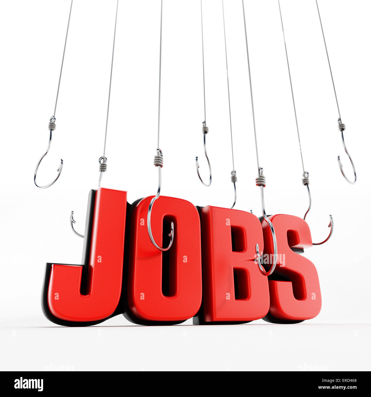 Job-Suche-Konzept mit Haken und Job Text. Stockfoto