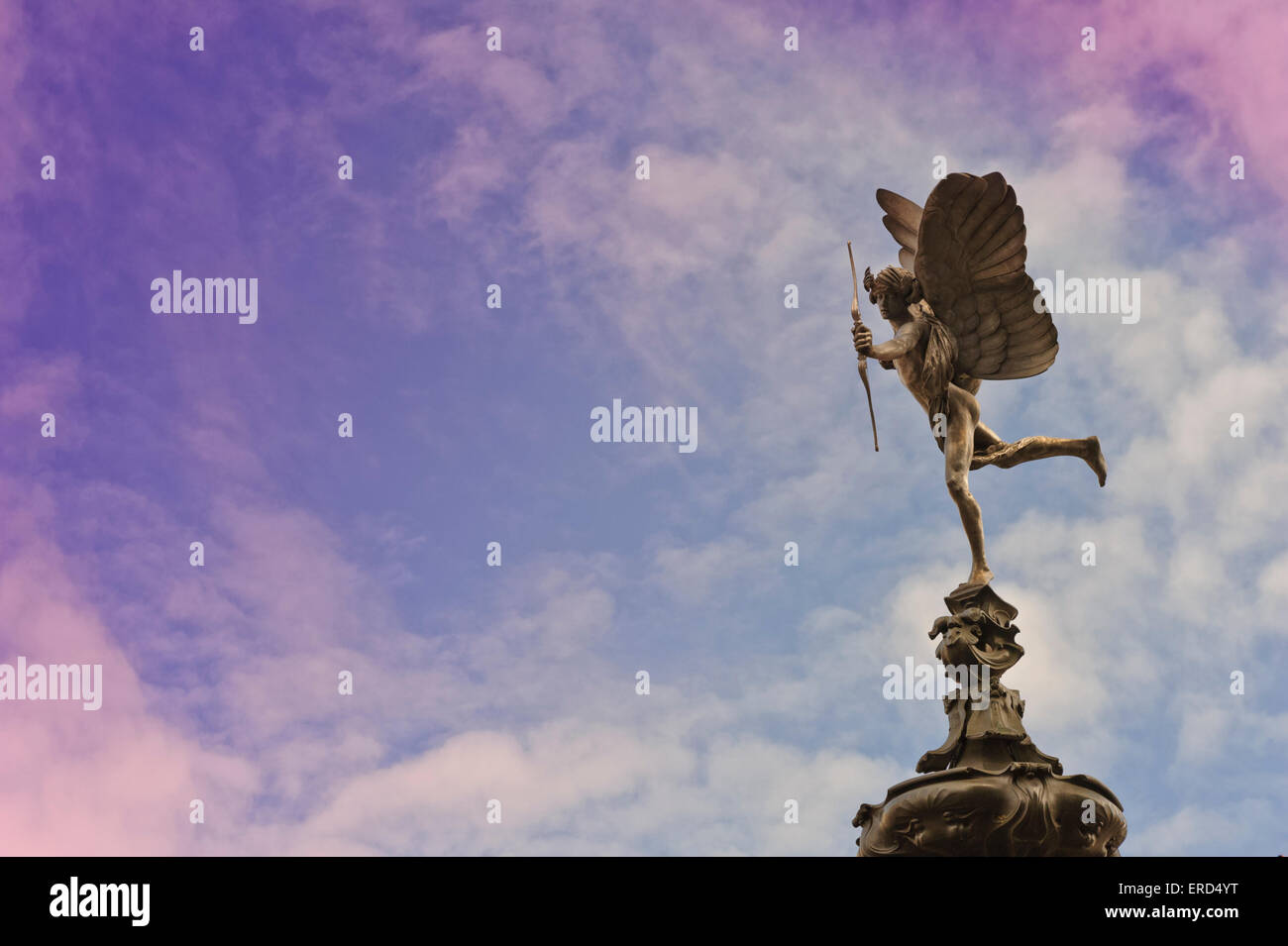 Die berühmten Eros-Statue in Piccadilly Circus, London, England, Vereinigtes Königreich. Stockfoto