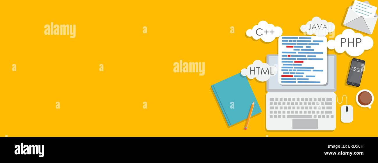 Moderne Wohnung Design Banner für Ihre Business-Vektor-Illustration Stock Vektor