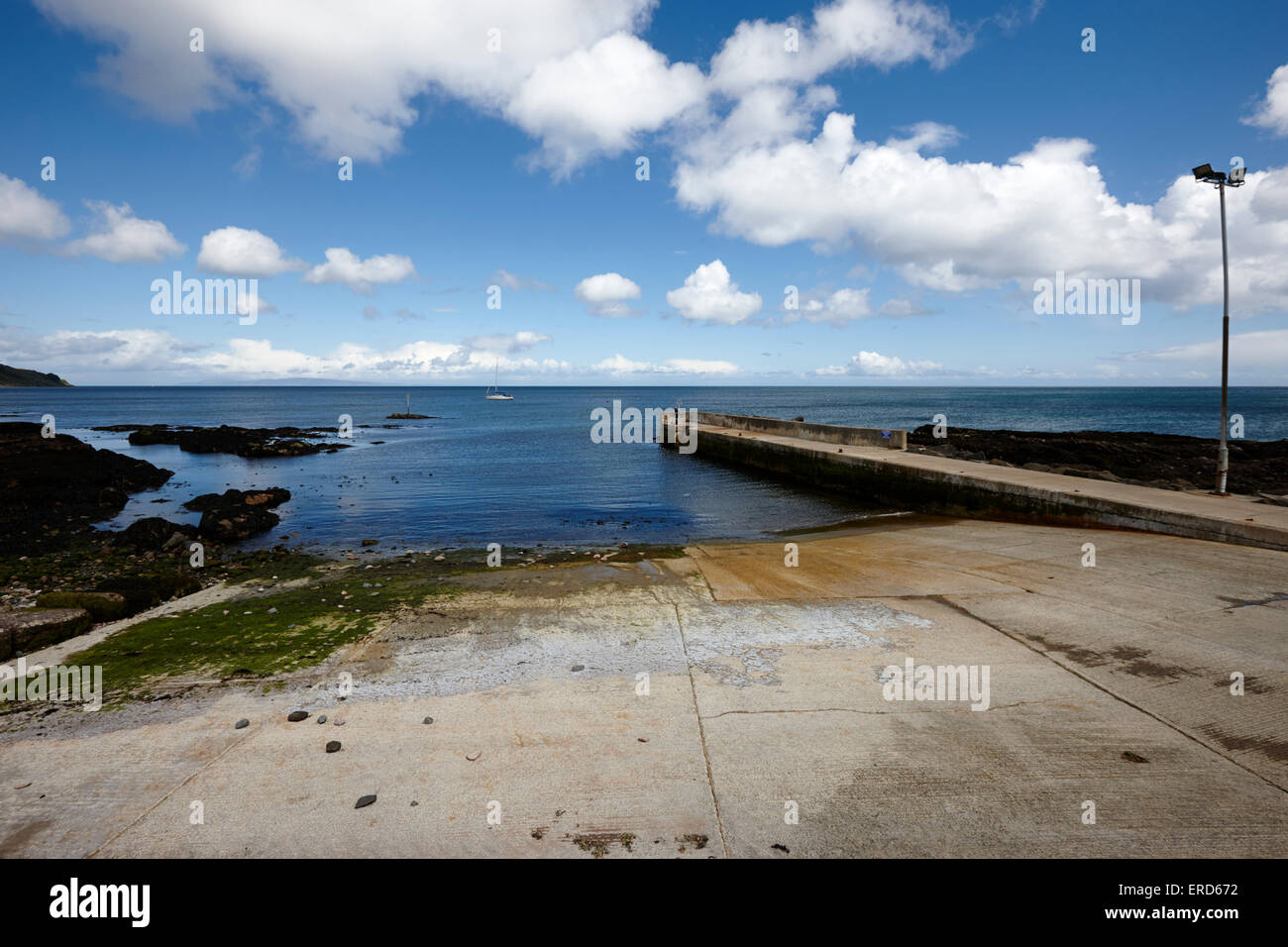 Cushendall Pier und Slipanlage County Antrim-Nordirland-UK Stockfoto