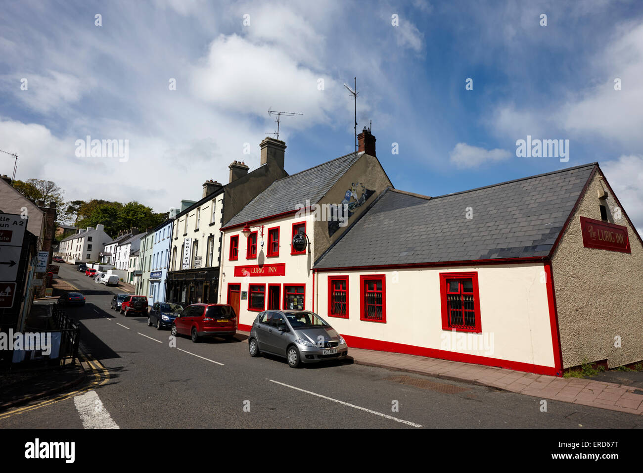 Lurig Inn auf A2 Küstenstraße durch Cushendall Glenariffe Straße County Antrim-Nordirland-UK Stockfoto