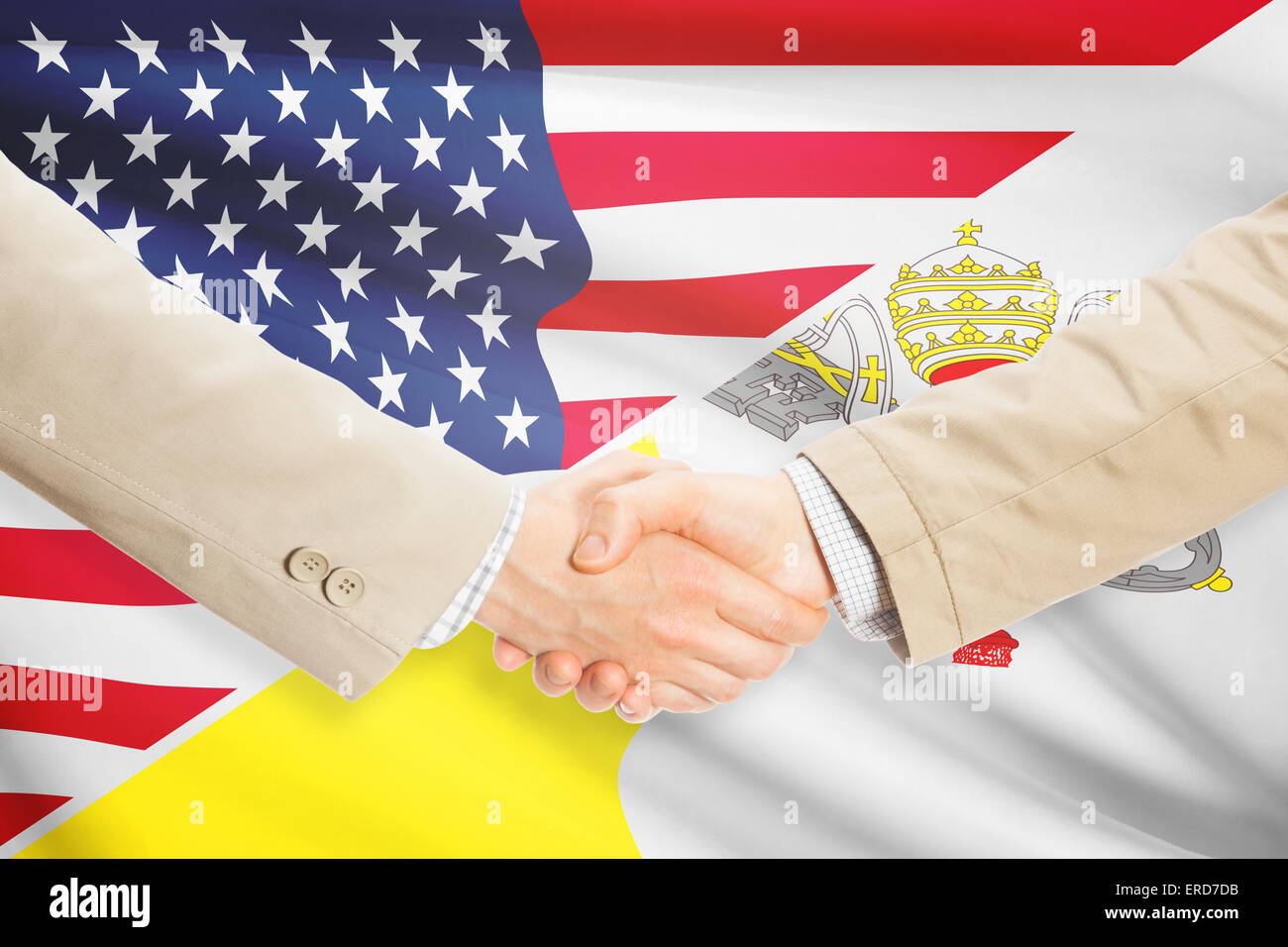 Geschäftsleute Händeschütteln - USA und Vatikanstadt Stockfoto