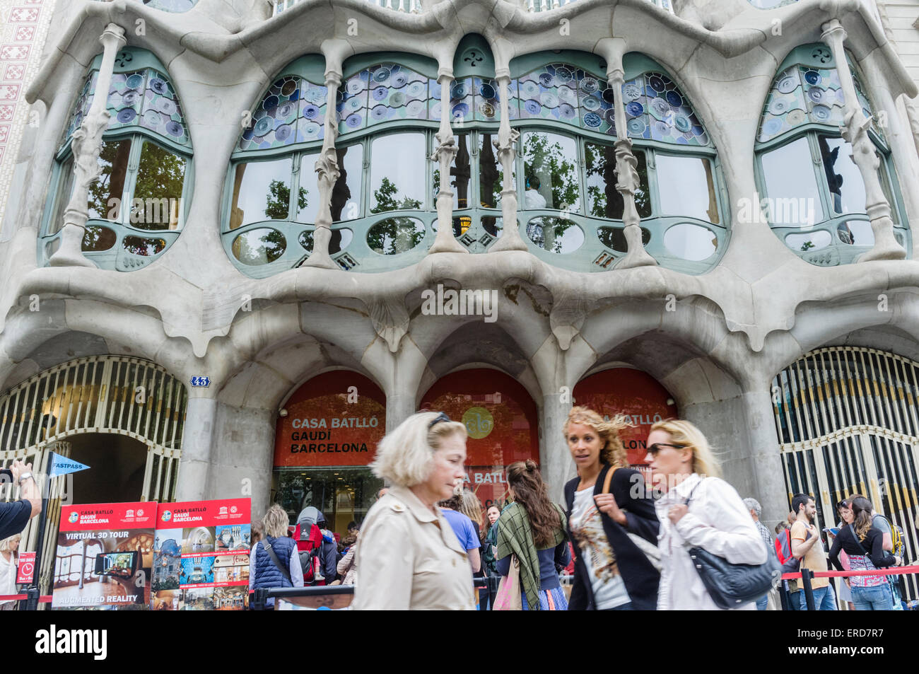 Casa Batlló von Antoni Gaudi, Barcelona, Spanien Stockfoto