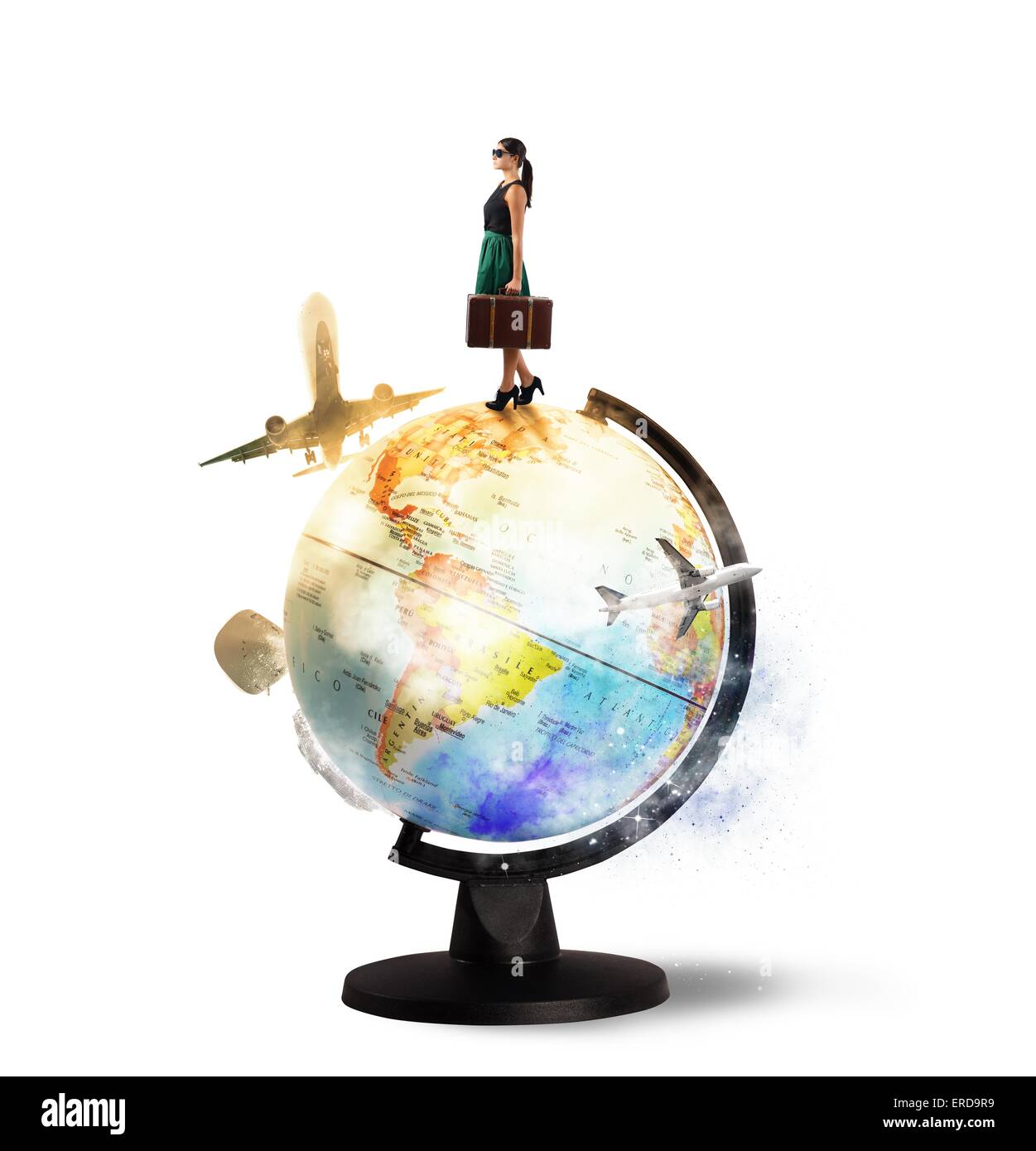 Drehen auf der ganzen Welt Stockfoto