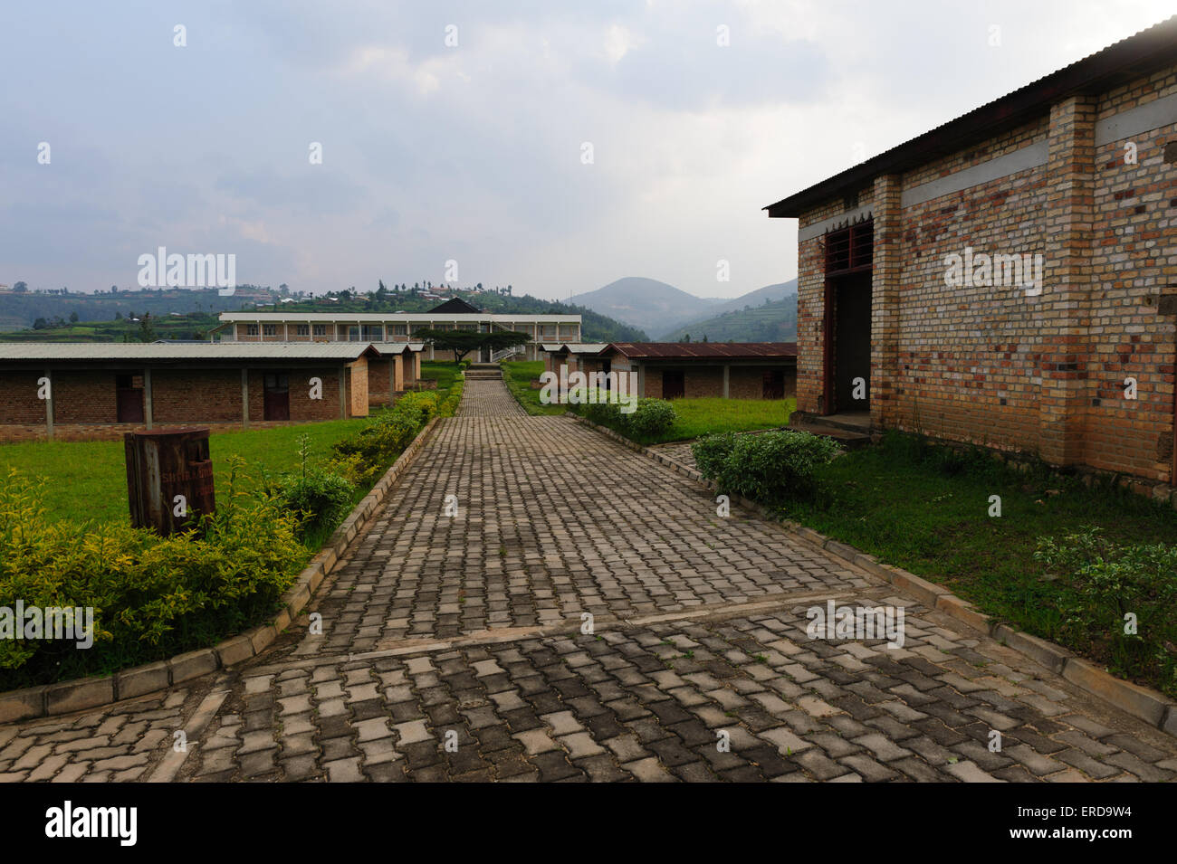Die murambi Technical School, der mittlerweile als Murambi Völkermord Gedenkstätte, Ruanda bekannt. Stockfoto