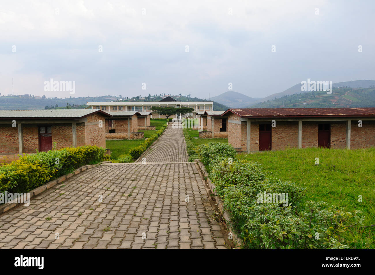 Die murambi Technical School, der mittlerweile als Murambi Völkermord Gedenkstätte, Ruanda bekannt. Stockfoto