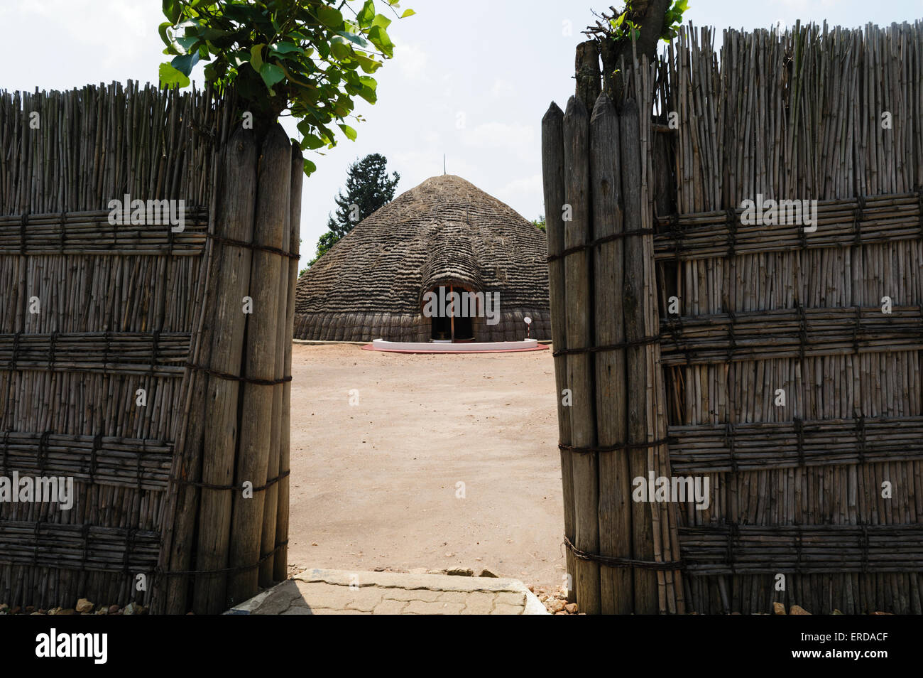 Wiederaufbau des Königs von Ruanda Palace an der Nyanza in Rukari Alte Geschichte Museum. Ruanda Stockfoto