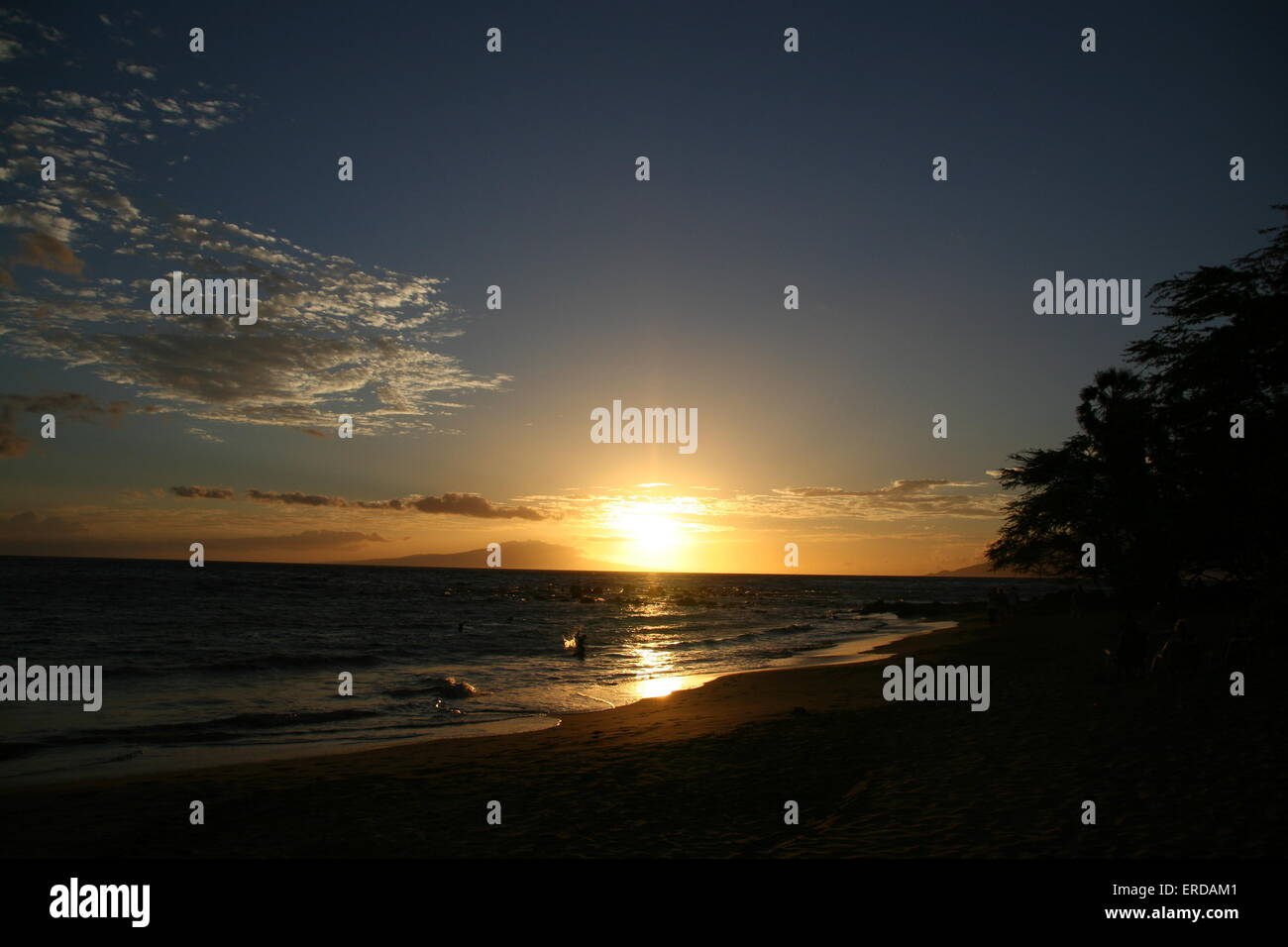 Bei Sonnenuntergang erkunden Stockfoto