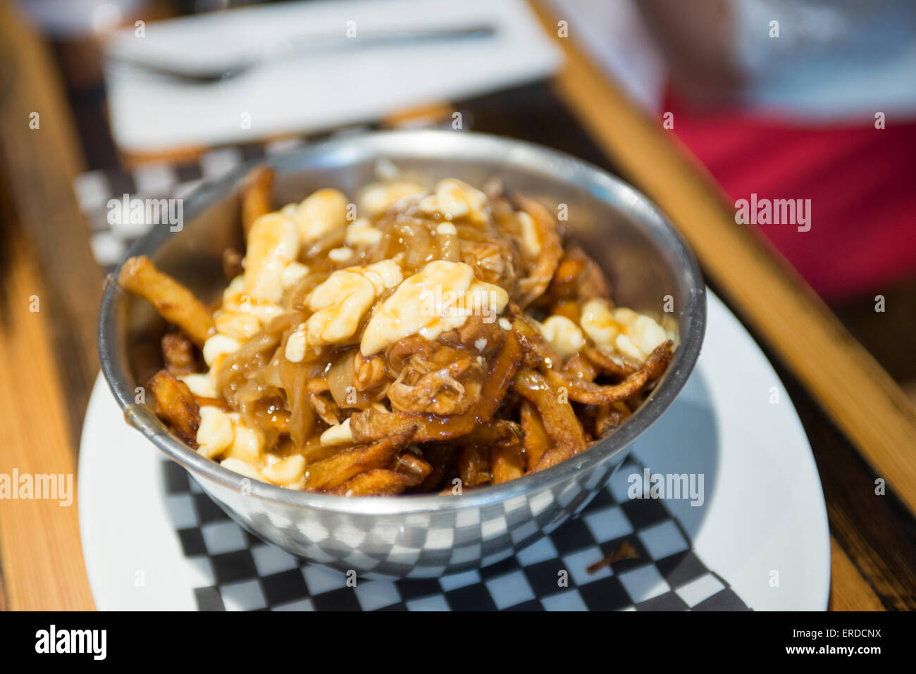 Familienspaß in Montreal, Quebec, Kanada. Gourmet-Teller vorbereitet. Stockfoto