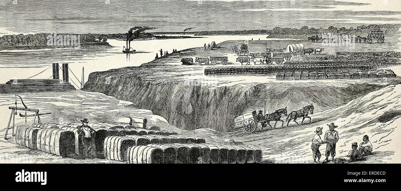 Die Baumwolle Levee - Memphis vor dem Bürgerkrieg USA Stockfoto