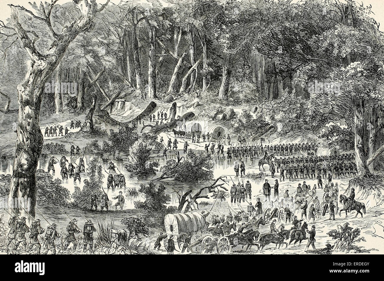 Der Marsch von Williamsburg - USA Bürgerkrieg, 1862 Stockfoto