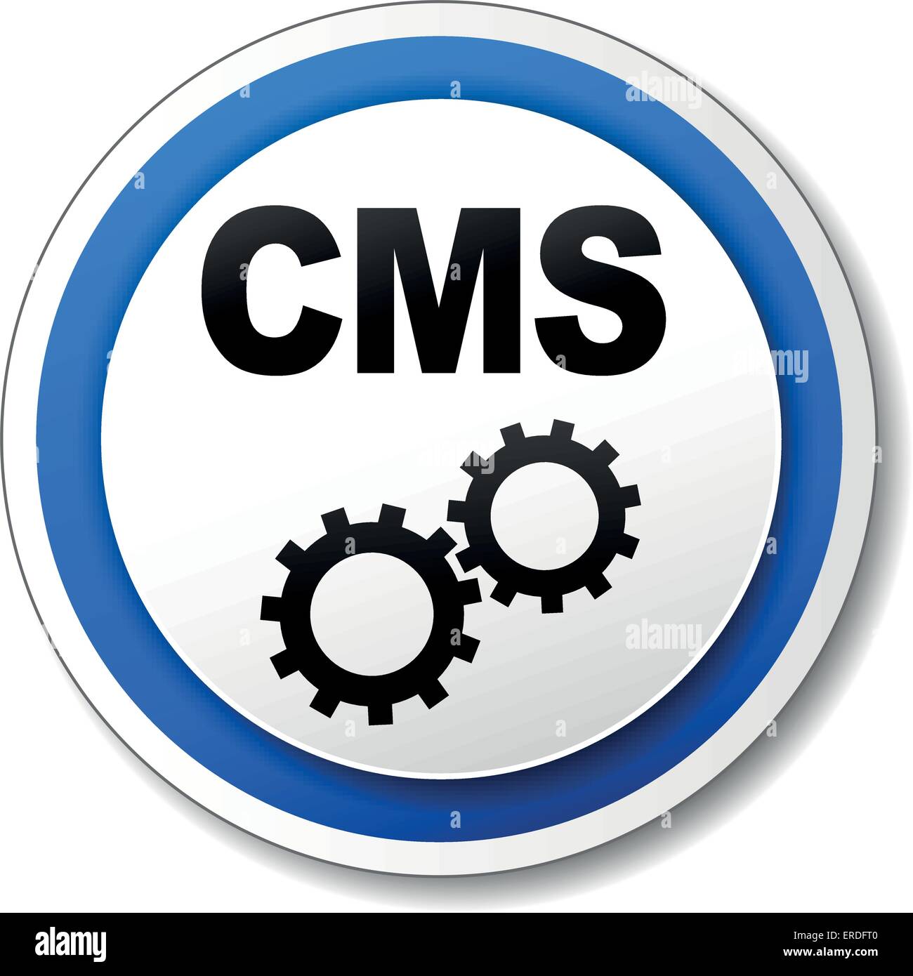 Vektor-Illustration von schwarzen und blauen Cms-Symbol Stock Vektor