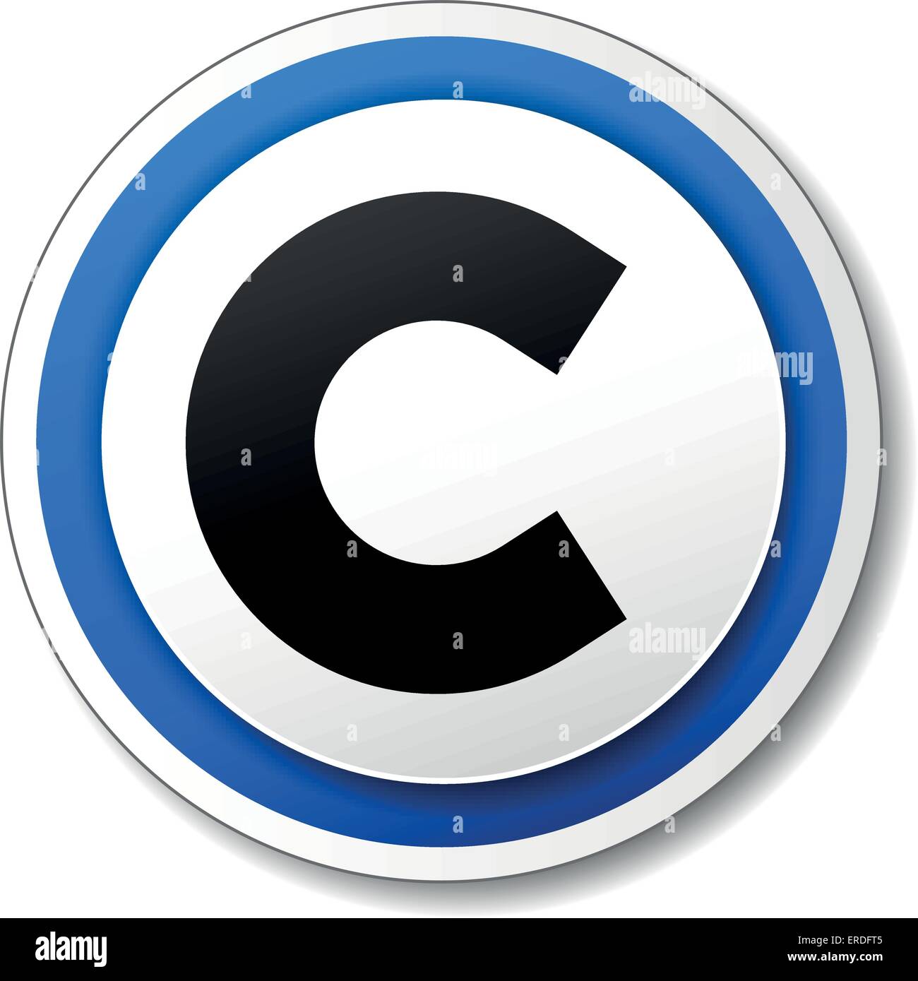 Vektor-Illustration von schwarzen und blauen copyright-Symbol Stock Vektor