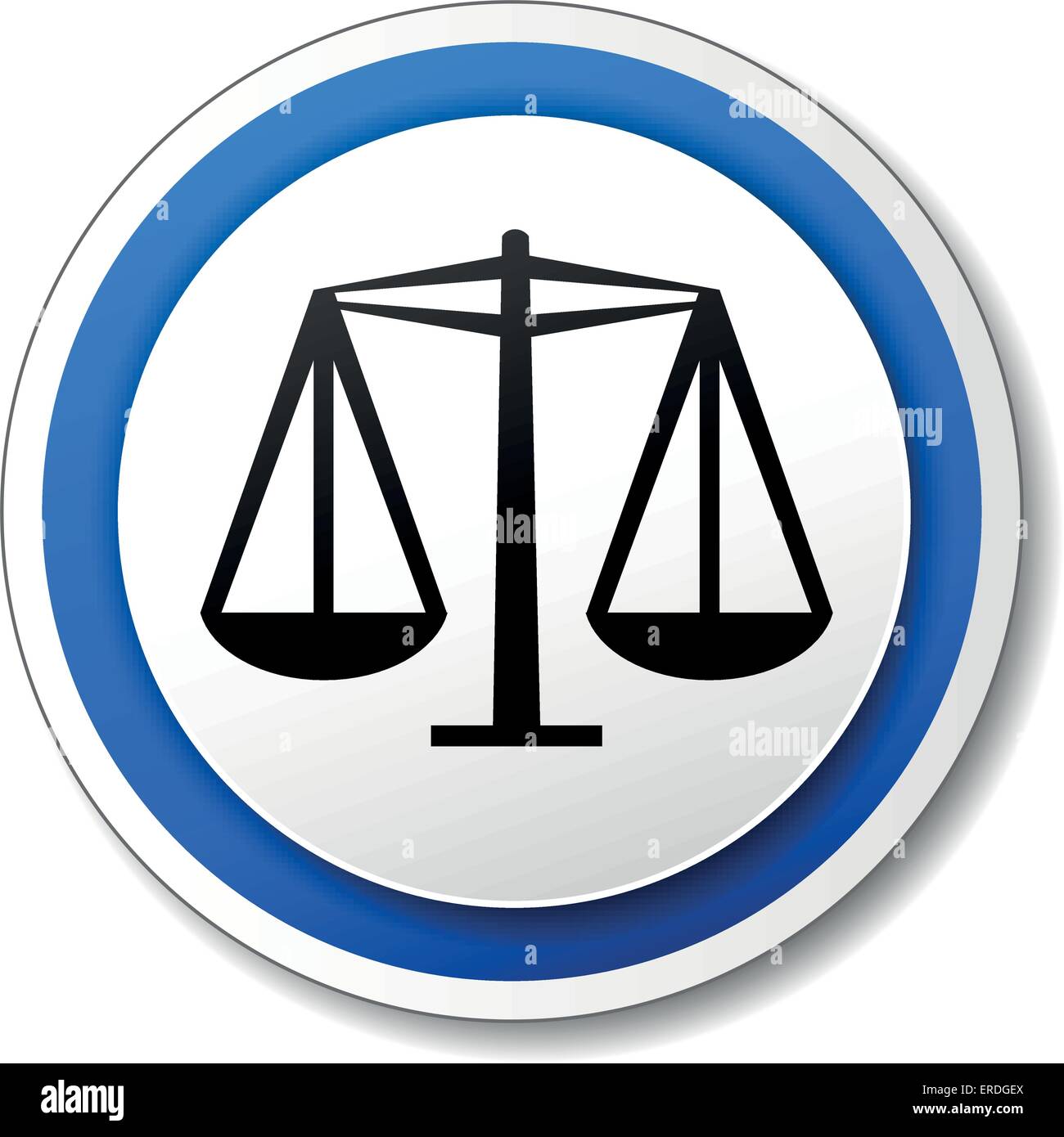 Vektor-Illustration von schwarzen und blauen Justiz-Symbol Stock Vektor