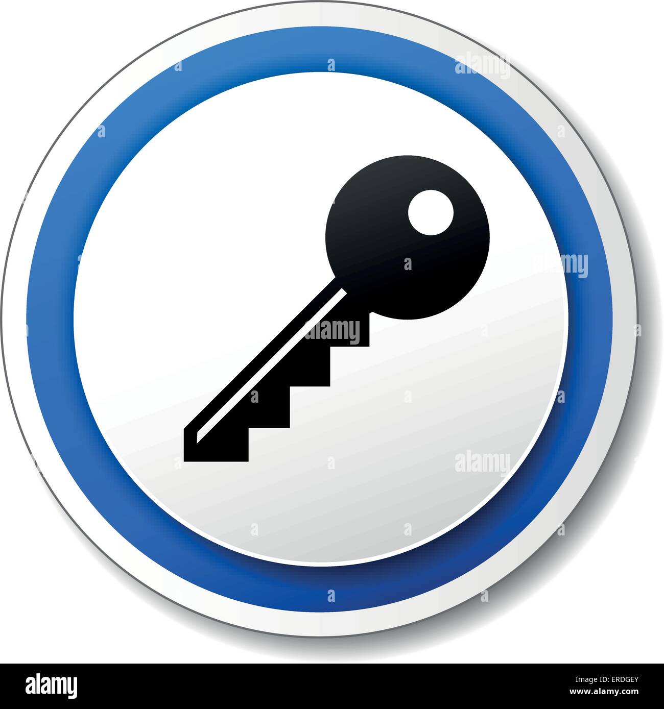 Vektor-Illustration von schwarzen und blauen Schlüssel-Symbol Stock Vektor