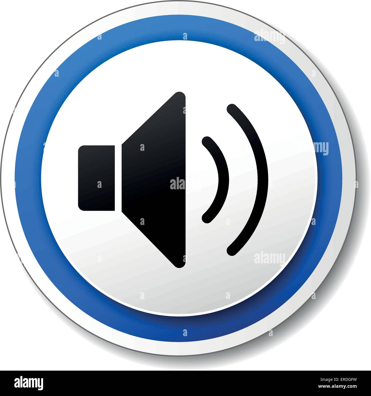 Vektor-Illustration von schwarzen und blauen Soundsymbol Stock Vektor