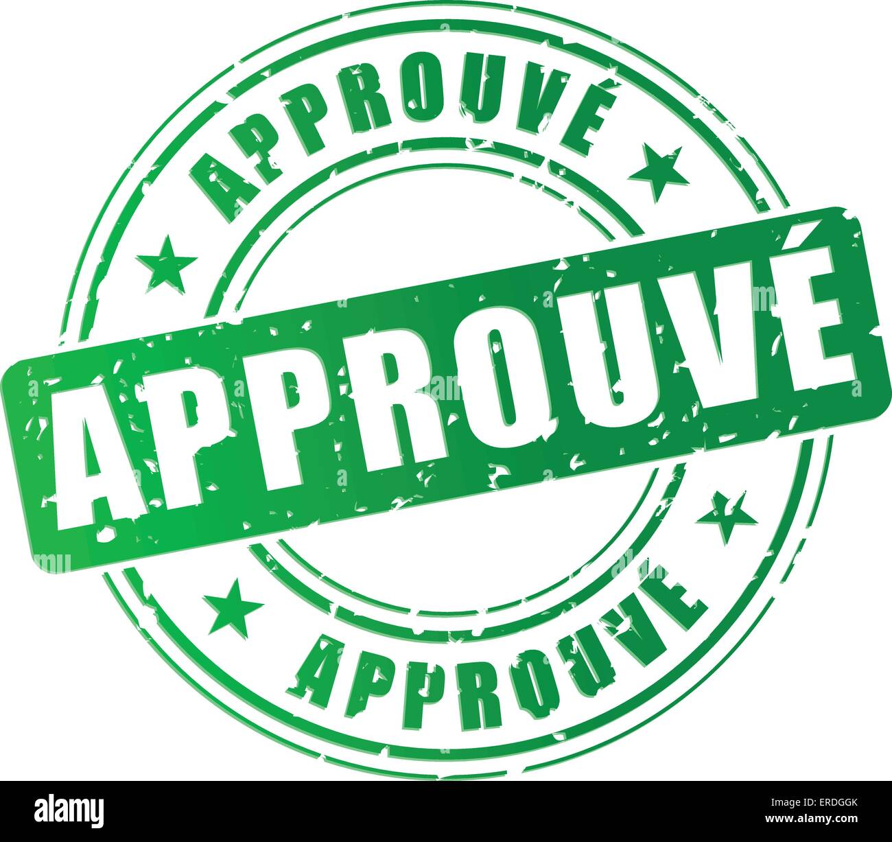 Vektor-Illustration von zugelassenen grünen Stempel isoliert auf weißem Hintergrund Stock Vektor