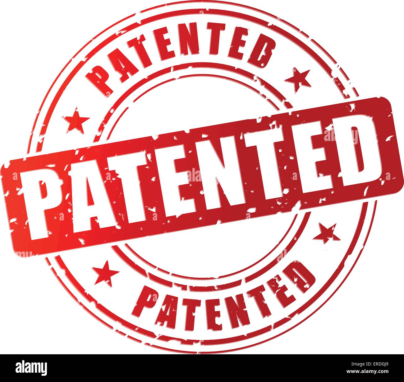 Vektor-Illustration der roten patentierte Stempel auf weißem Hintergrund Stock Vektor