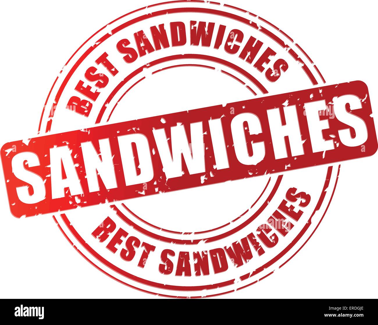 Vektor-Illustration der besten Sandwiches Stempel auf weißem Hintergrund Stock Vektor