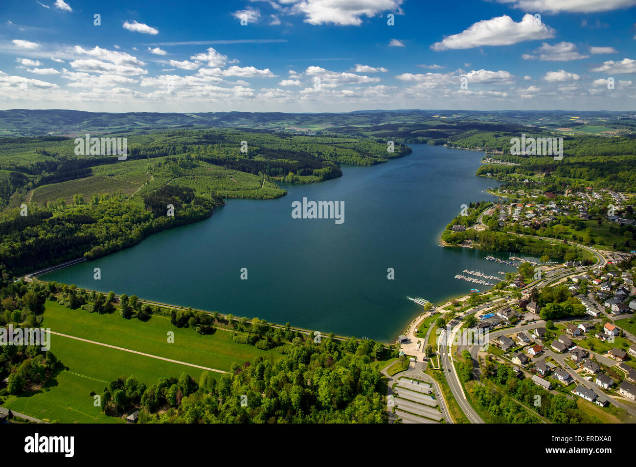 Sorpetalsperre Damm, Langscheid, Sundern, Sauerland, Nordrhein-Westfalen, Deutschland Stockfoto