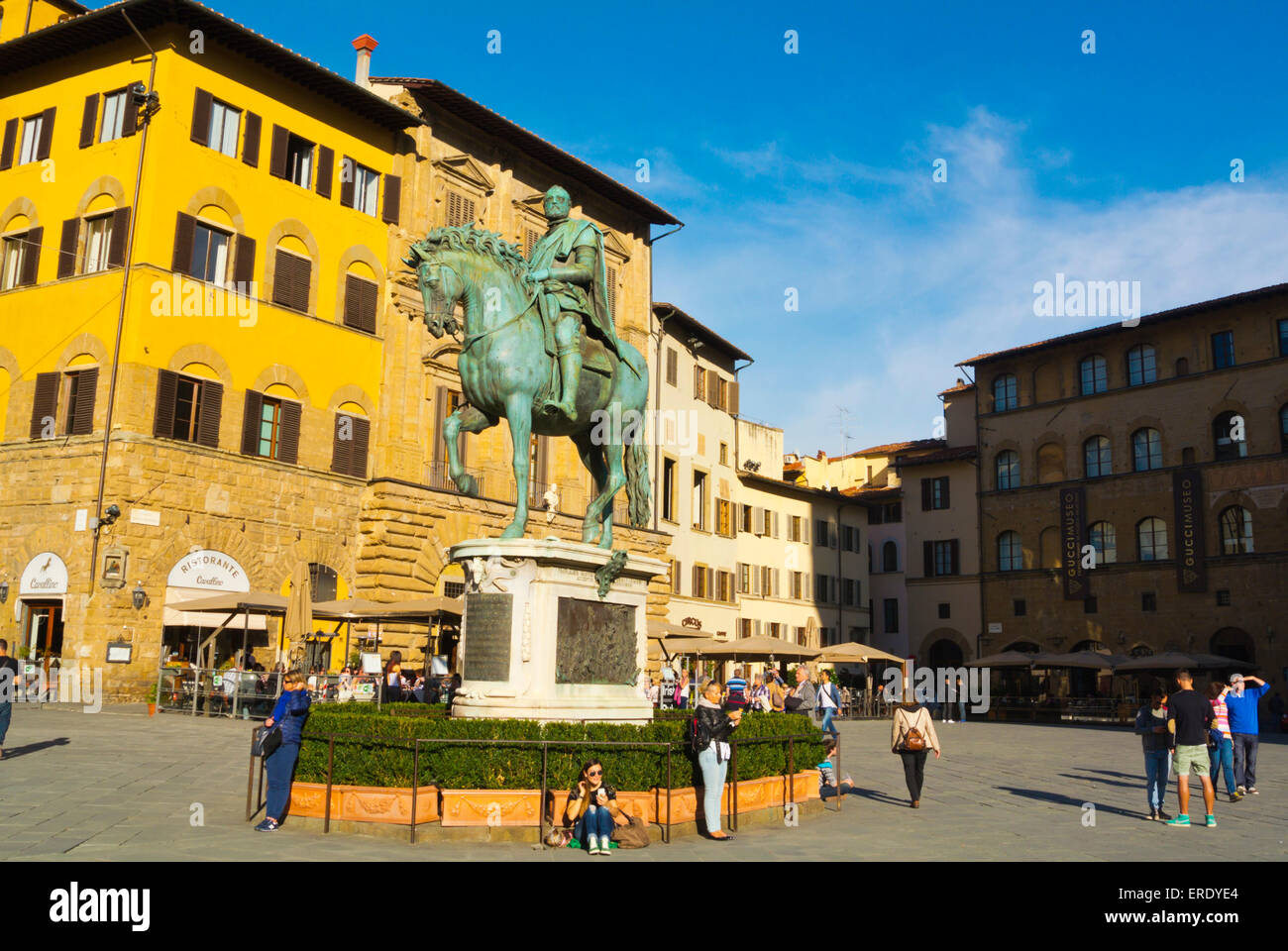 Statue von Cosima I, Piazza della Signoria Platz, Florenz, Toskana, Italien Stockfoto