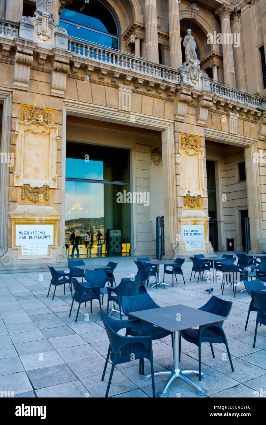 Cafe, MNAC, Museum für katalanische Kunst, Montjuic, Barcelona, Spanien Stockfoto